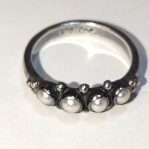 Handmade Ring JGD Janice Girardi 8.5 Pearl Ring Sterling Silver